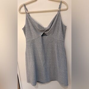 Abercrombie and Fitch twist top keyhole dress, blue ditzy floral size Large, NWT